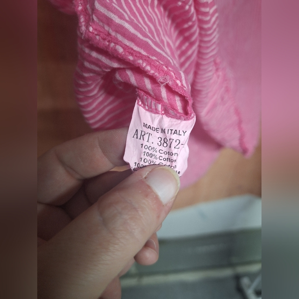 Pink and white striped blouse size medium - Picture 6 of 6